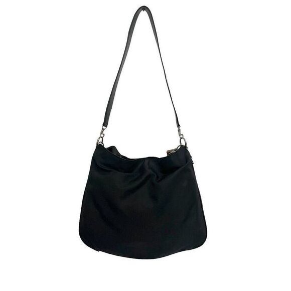 Gucci Classic Nylon Bag w Strap Authentic w Serial # Black Bamboo Handle Two Way - Picture 9 of 14